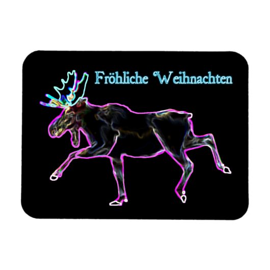 Froliche Weihnachten - Elektrische Elche Magnet (Horizontal)