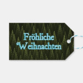 Froliche Weihnachten - Konifers Geschenkanhänger (Vorderseite (Horizontal))