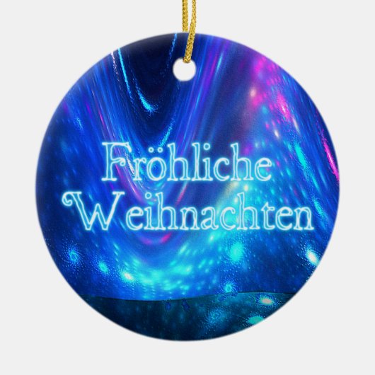 Froliche Weihnachten - Qaanaq - Nordlichter Keramikornament (Vorne)