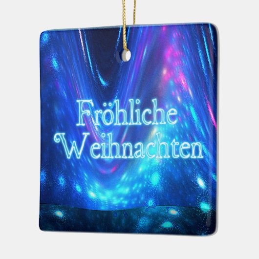 Froliche Weihnachten - Qaanaq - Nordlichter Keramikornament (Links)