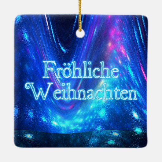 Froliche Weihnachten - Qaanaq - Nordlichter Keramikornament (Rückseite)