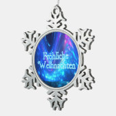 Froliche Weihnachten - Qaanaq - Nordlichter Schneeflocken Zinn-Ornament (Rechts)
