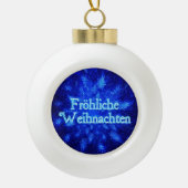 Froliche Weihnachten - Snowburst Keramik Kugel-Ornament (Vorderseite)