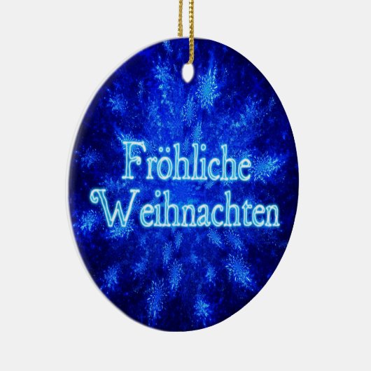 Froliche Weihnachten - Snowburst Keramik Ornament (Rechts)