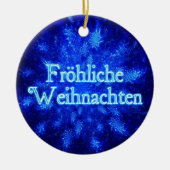 Froliche Weihnachten - Snowburst Keramik Ornament (Vorne)