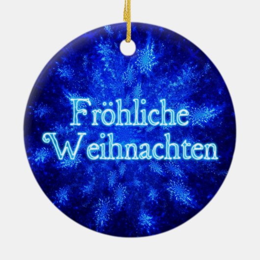 Froliche Weihnachten - Snowburst Keramik Ornament (Hinten)