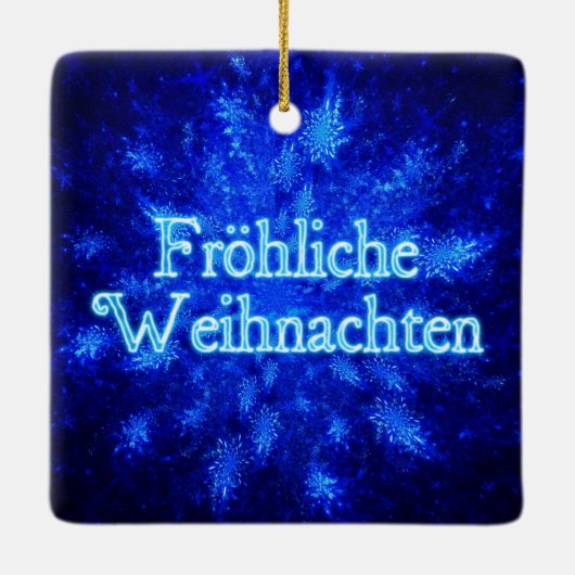 Froliche Weihnachten - Snowburst Keramikornament (Rückseite)