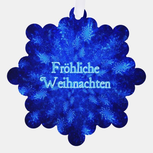 Froliche Weihnachten - Snowburst Ornament Karte (Vorderseite)