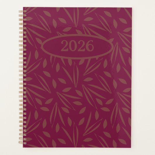 Frolicking In The Foliage: Gold Leaves on Burgundy Planer (Vorderseite)