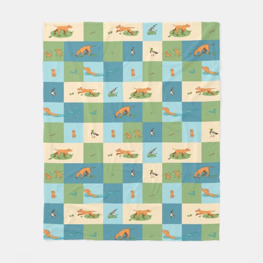 Frolicking Vizslas Fleecedecke (Vorderseite)