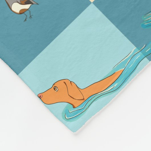 Frolicking Vizslas Fleecedecke (Ecke)