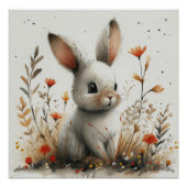 Frolicsome Fluff: Ein bisschen Whimsy Bunny Poster (Vorderseite)