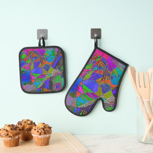 "From an Angels View" Oven Mitt and Pot Holders Se Ofenhandschuh & Topflappen-Set (Insitu (Hängend))