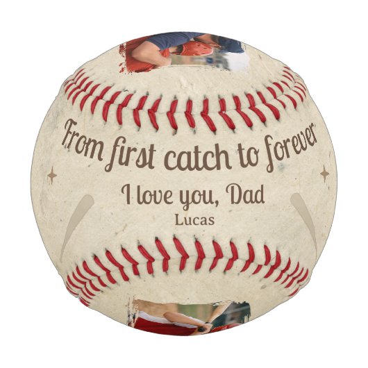 From First Catch to Forever 2 Photo Dad Gift  Baseball (Rückseite)