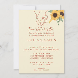 From ‘Hello’ to ‘I Do’ Rehearsal Dinner Invitation Einladung