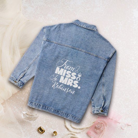 From Miss To Mrs. Wedding Bridal Denim Jacket Jeansjacke