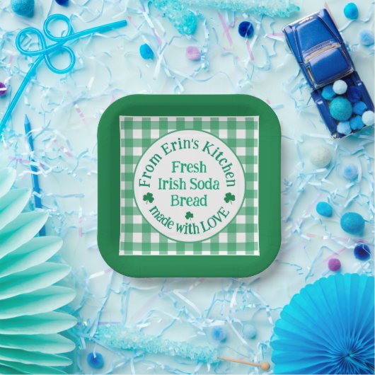 From NAME Kitchen Made with Love Irish Green Check Pappteller (Party)
