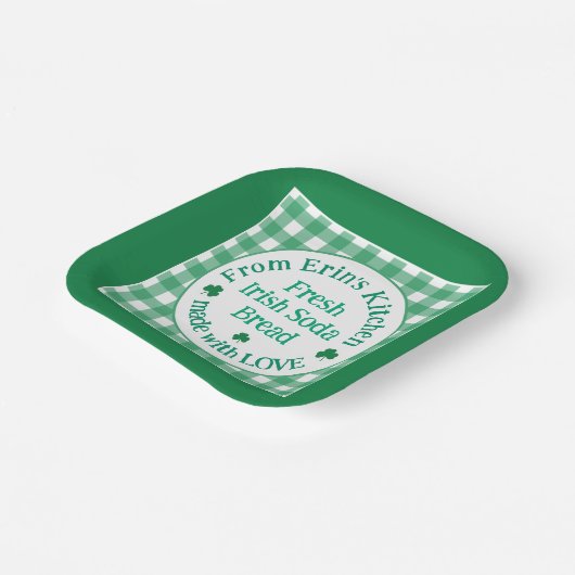 From NAME Kitchen Made with Love Irish Green Check Pappteller (Gewinkelt)