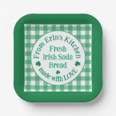From NAME Kitchen Made with Love Irish Green Check Pappteller (Vorderseite)
