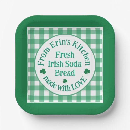 From NAME Kitchen Made with Love Irish Green Check Pappteller (Vorderseite)