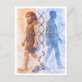From Neanderthal to Modern Human Postcard Feiertagspostkarte