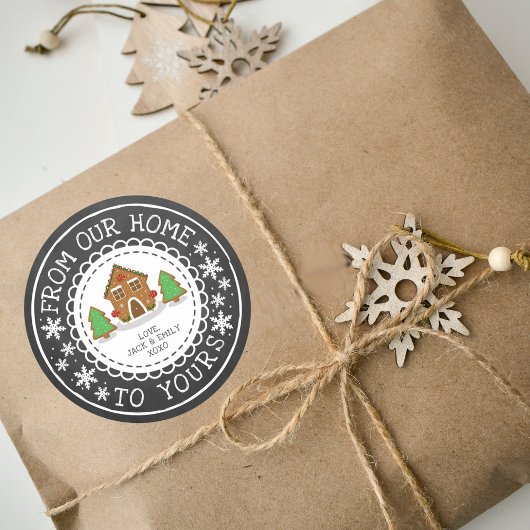 From Our Home To Yours | Festive Christmas Runder Aufkleber