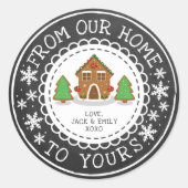 From Our Home To Yours | Festive Christmas Runder Aufkleber (Vorderseite)