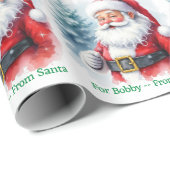From Santa Claus Add Child's Name Christmas Roll Geschenkpapier (Rolleneckpunkt)