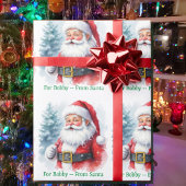 From Santa Claus Add Child's Name Christmas Roll Geschenkpapier