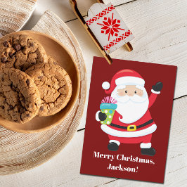 From Santa Red Personalized Kids Christmas Karte