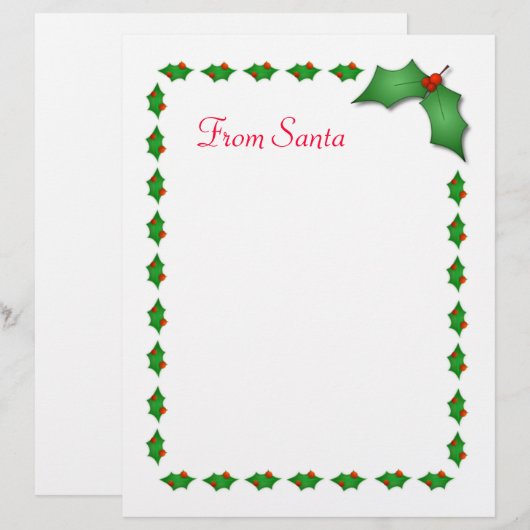 "From Santa" Stationery (Vorne/Hinten)