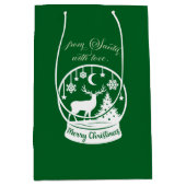 From Santa With Love Snow Globe Deer Mittlere Geschenktüte (Vorderseite)