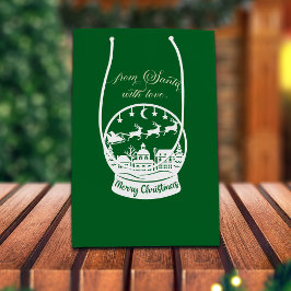 From Santa With Love Snow Globe Santa Mittlere Geschenktüte