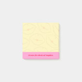 From The Desk Of Custom Name Lips Pattern Yellow Post-it Klebezettel (Vorderseite)