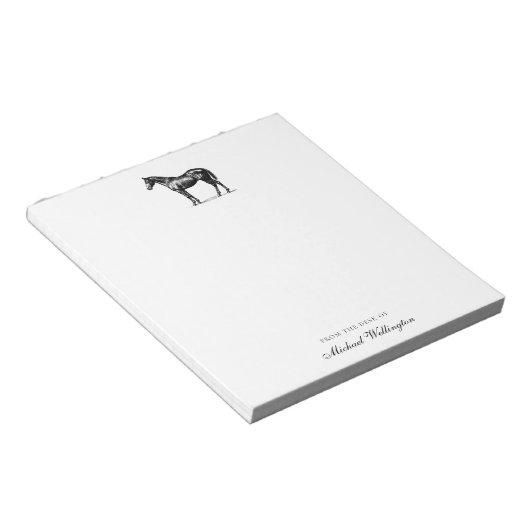 From The Desk Of | Elegant Horse Equestrian Name Notizblock (angewinkelt)