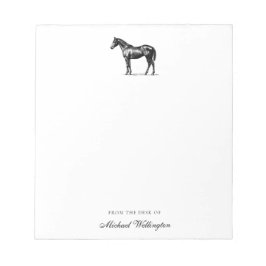 From The Desk Of | Elegant Horse Equestrian Name Notizblock