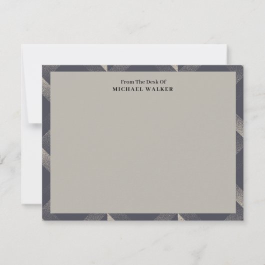From The Desk Of Geometric Black Gray Pattern Flat Mitteilungskarte (Vorderseite)