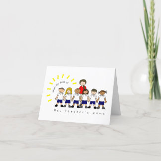 From the Desk of Teacher Cute Personalized Blank Dankeskarte