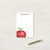 From the Desk of Teacher Red Apple Personalized Post-it Klebezettel (Auf Schreibtisch)