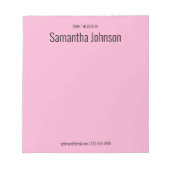 From the Desk of Your Name Light Pink and Black Notizblock (Vorderseite)