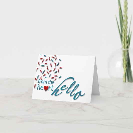From the heart hello karte (Vorderseite)