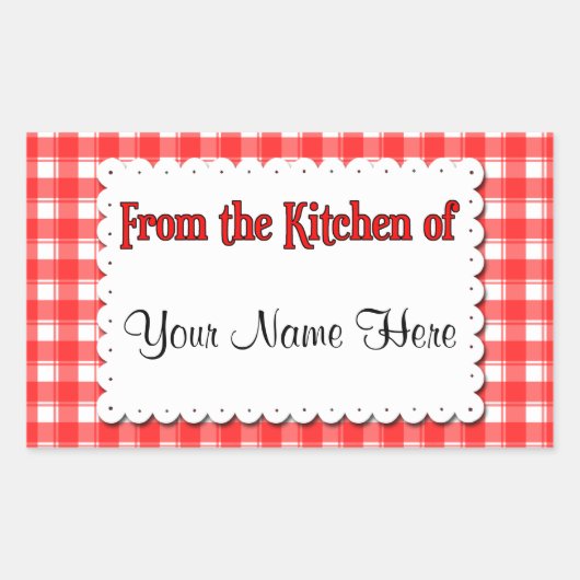 From The Kitchen Of Red White Custom Stickers (Vorderseite)