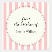 From the kitchen of Small Business Quadratischer Aufkleber (Vorderseite)