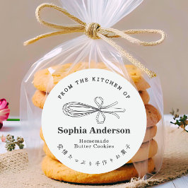 From the Kitchen of Whisk Baking Utensil Minimal Runder Aufkleber