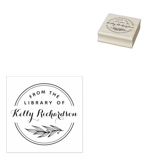 From The Library Hand Drawn Branch & Script Gummistempel (Stempel)