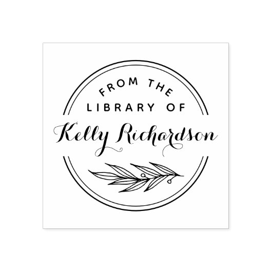 From The Library Hand Drawn Branch & Script Gummistempel (Prägung)