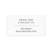 From the Library of Book Adressaufkleber (Vorne)