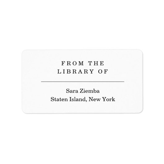 From the Library of Book Adressaufkleber (Vorne)