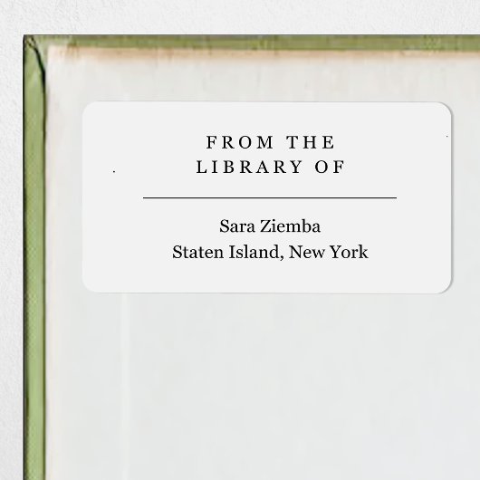 From the Library of Book Adressaufkleber