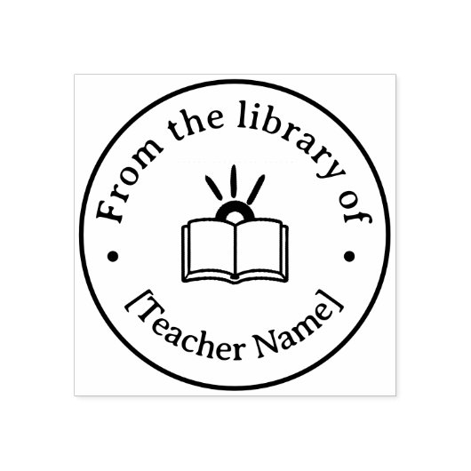 From The Library Of Custom Book Teacher Classroom Gummistempel (Prägung)